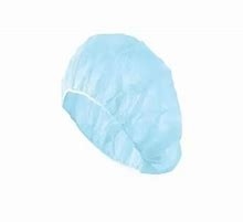 人の女性のための青く使い捨て可能な外科帽子は外科医の毛の頭部の頭骨を看護する